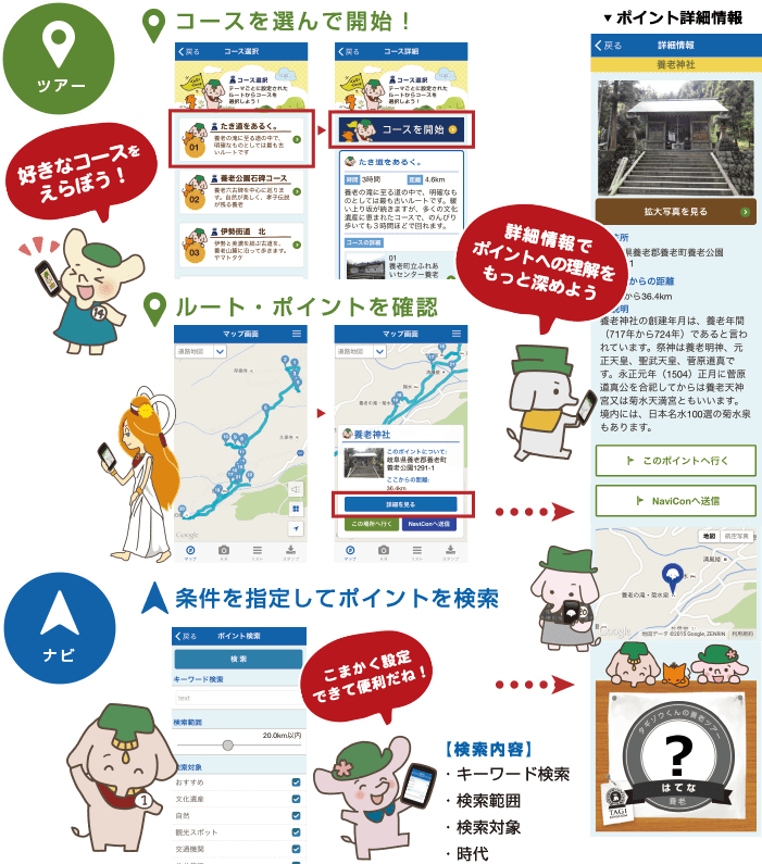 ツアー コースを選んで開始!